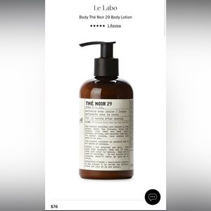 Brand New Le Labo The Noir 29 Body Lotion